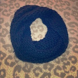 Navy blue & silver sparkle knit infinity scarf